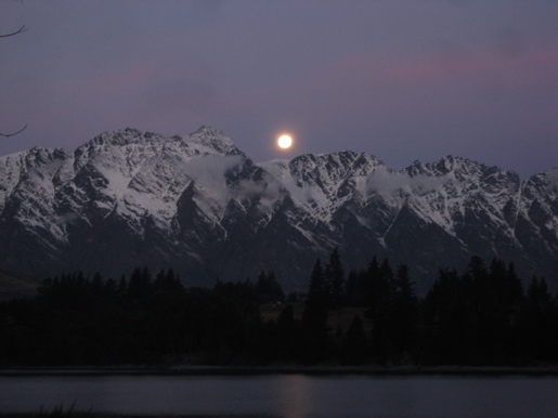 Moon Rising over The Remarkables