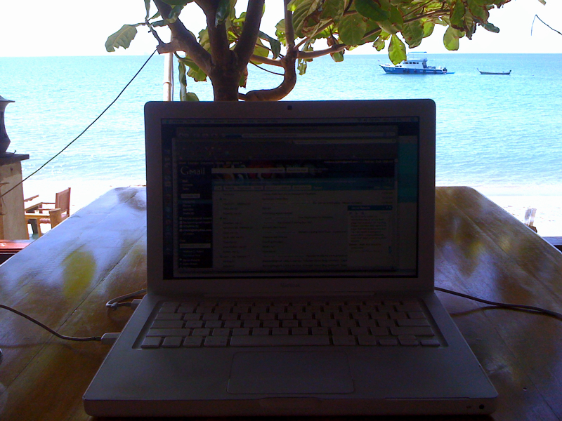 Working on a Thailand Beach Working on a Thailand Beach